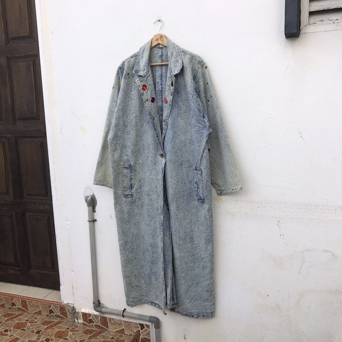 Vintage RARE💥 LONG DENIM JACKET MILITARY COLLECTIONS MADE IN USA Size US L / EU 52-54 / 3 - 3 Thumbnail