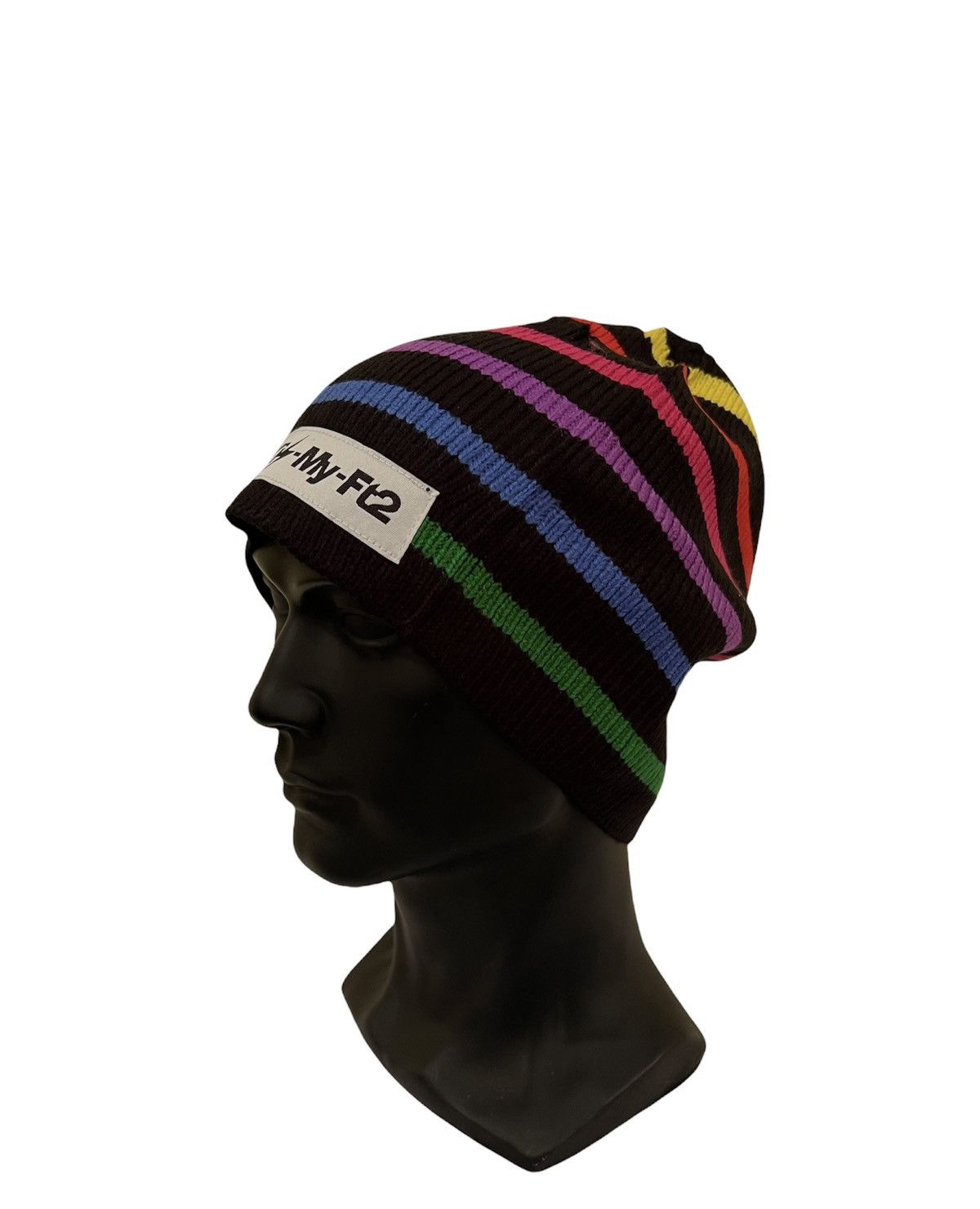 Vintage vintage Striped Design Beanie Hat Size ONE SIZE - 3 Thumbnail