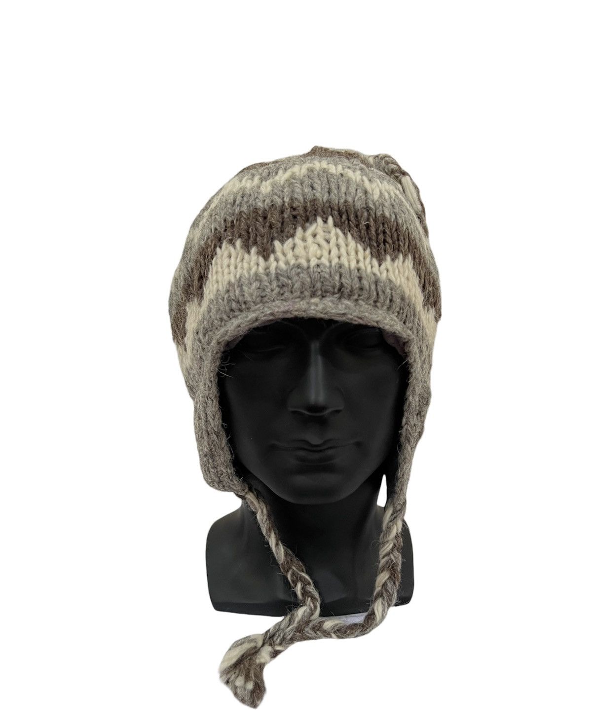 Vintage Vintage Knit Earflap Beanie Hat Size ONE SIZE - 2 Thumbnail