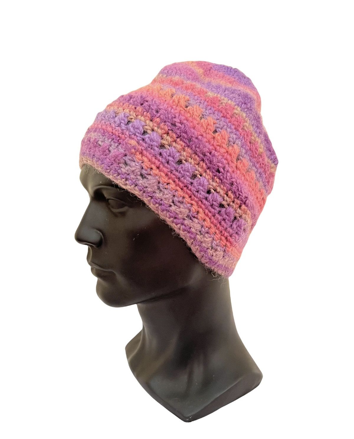 Vintage vintage Rainbow Colour Knit Beanie Hat Size ONE SIZE - 1 Thumbnail