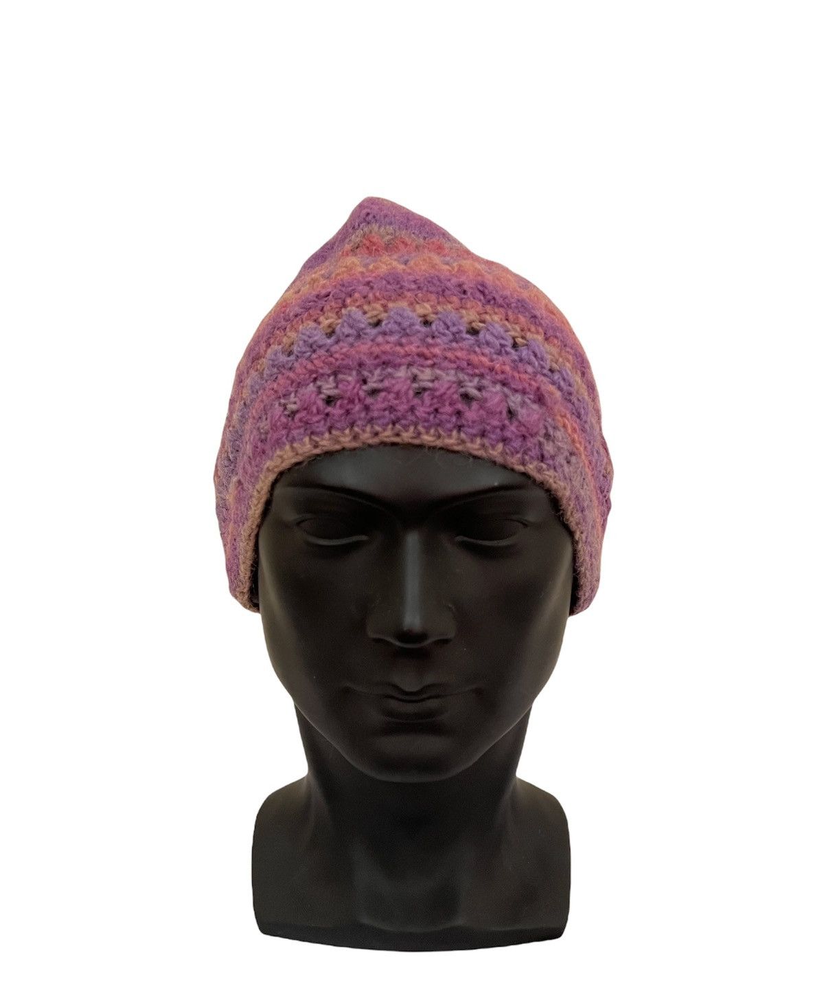 Vintage vintage Rainbow Colour Knit Beanie Hat Size ONE SIZE - 2 Thumbnail