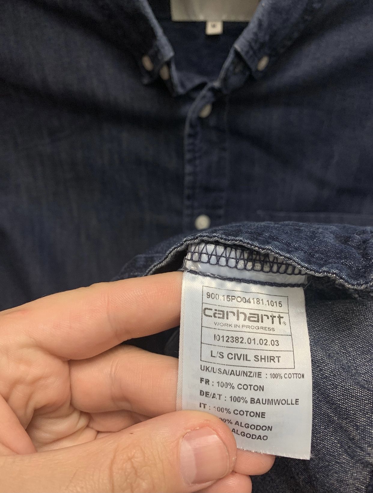 Carhartt Carhartt vintage denim streetwear shirt M navy blue Size US M / EU 48-50 / 2 - 4 Thumbnail