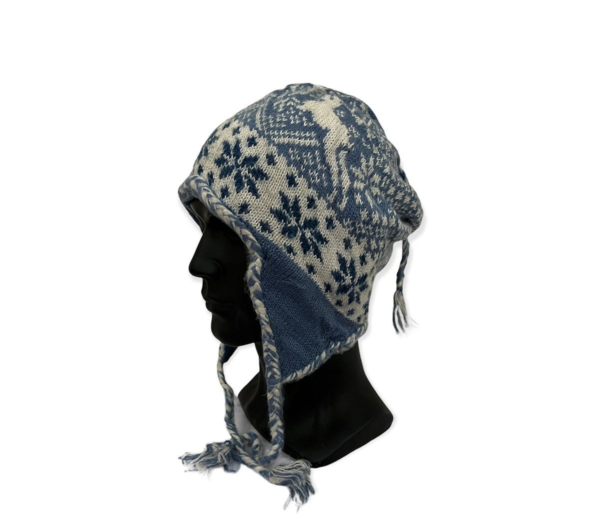 Vintage Vintage Knit Overprint Earflap Beanie Hat Size ONE SIZE - 3 Thumbnail