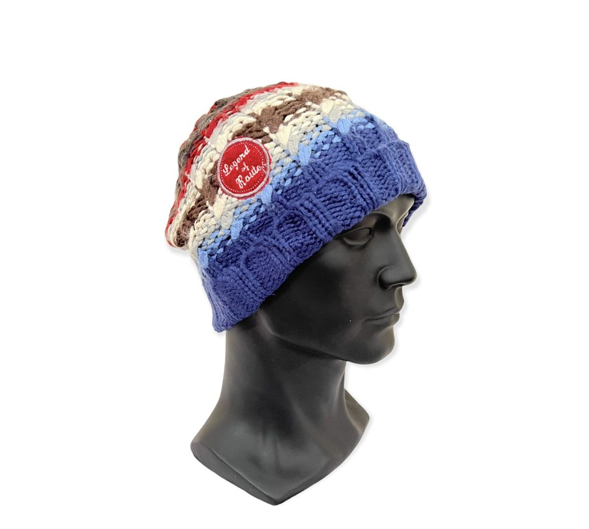 Vintage Vintage Striped Design Knit Beanie Hat Size ONE SIZE - 1 Thumbnail