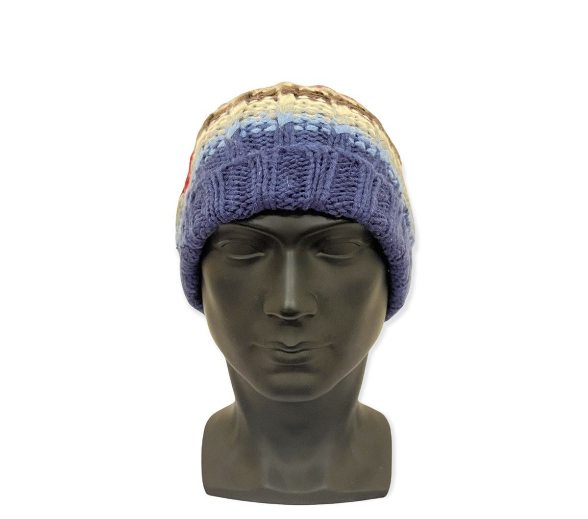 Vintage Vintage Striped Design Knit Beanie Hat Size ONE SIZE - 2 Thumbnail