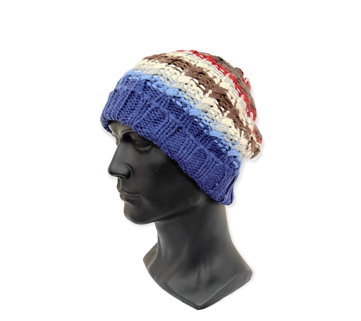 Vintage Vintage Striped Design Knit Beanie Hat Size ONE SIZE - 3 Thumbnail