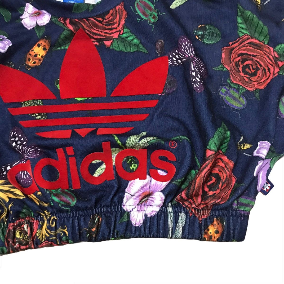 Adidas Adias BigLogo Full Print Flower Short Tee Size M / US 6-8 / IT 42-44 - 4 Thumbnail