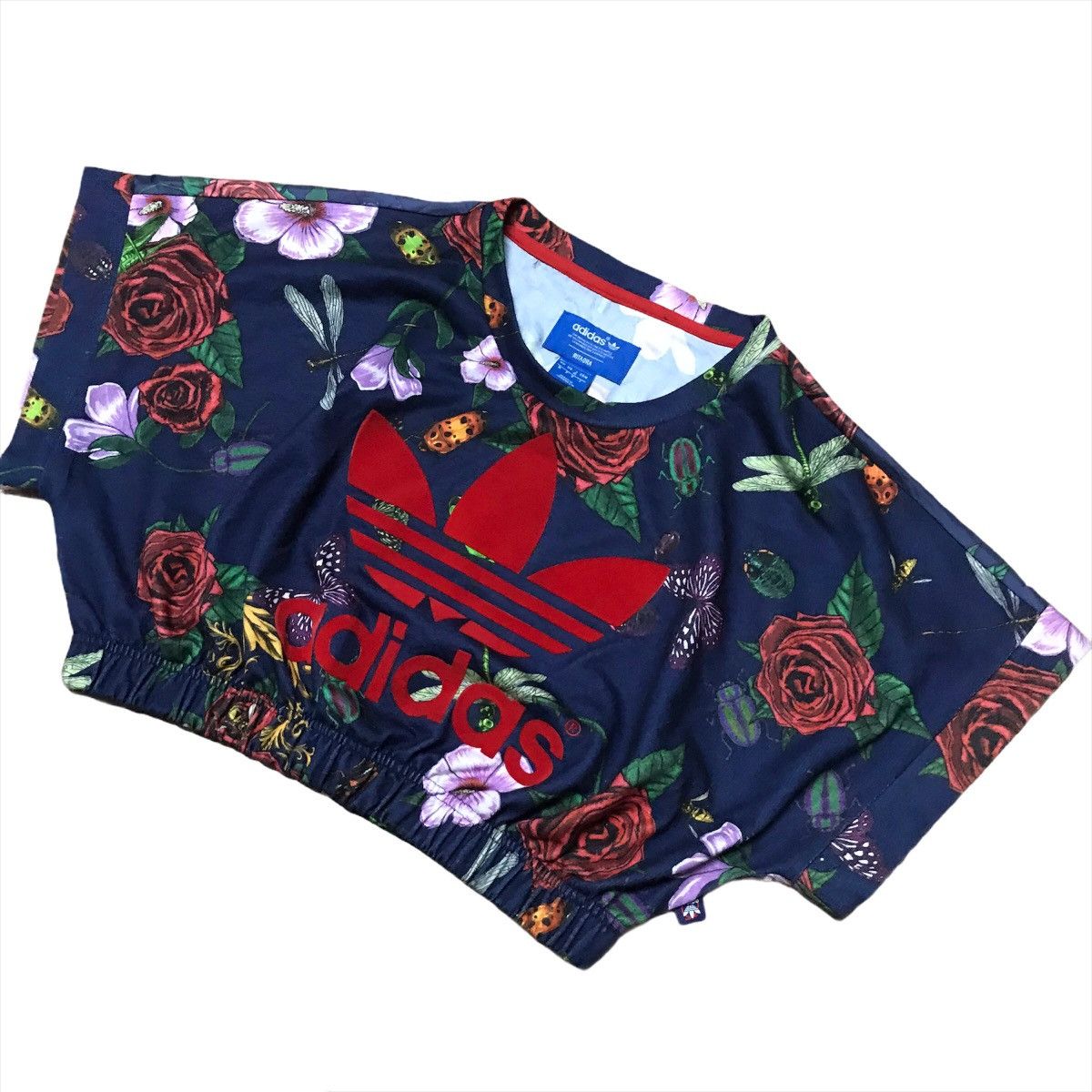 Adidas Adias BigLogo Full Print Flower Short Tee Size M / US 6-8 / IT 42-44 - 3 Thumbnail