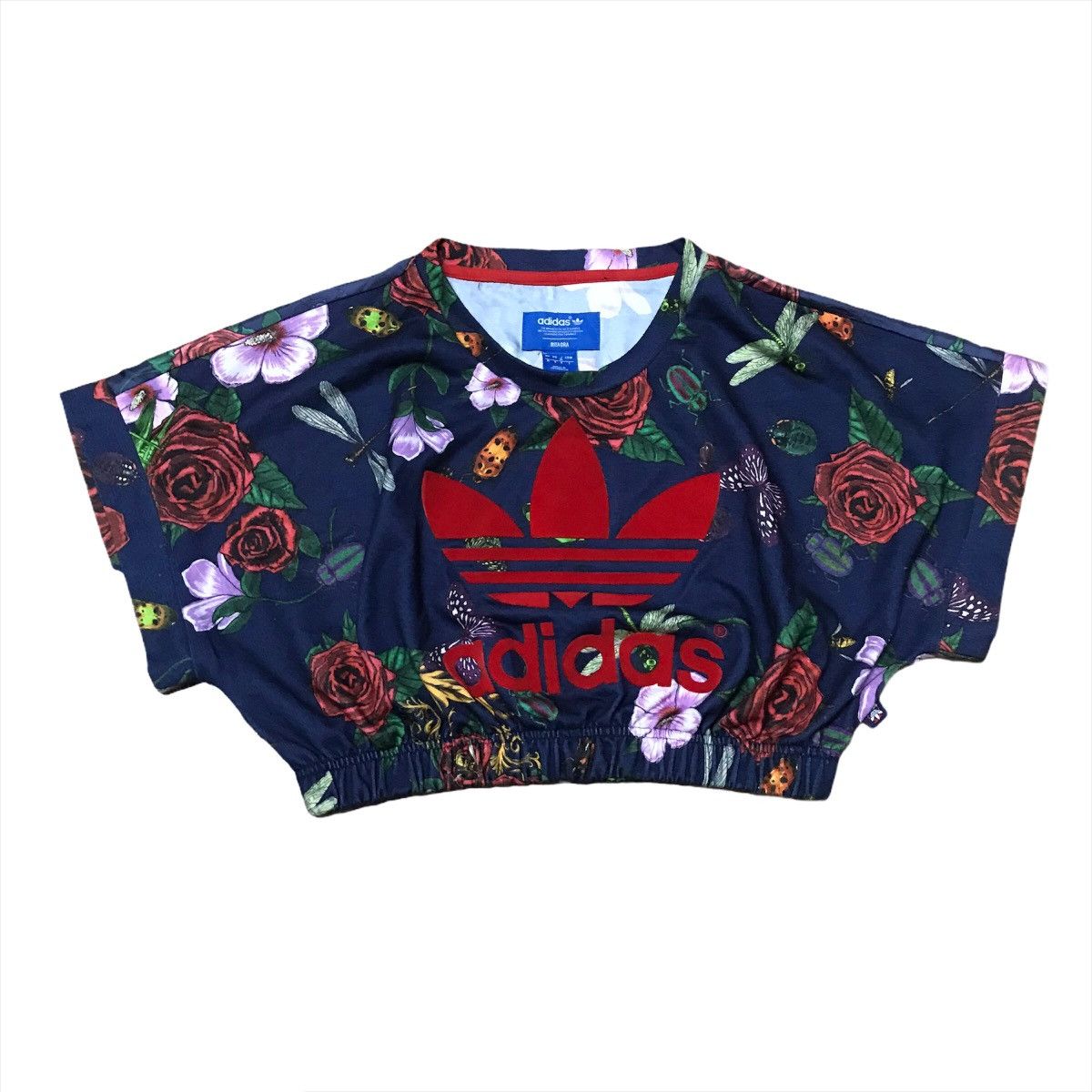 Adidas Adias BigLogo Full Print Flower Short Tee Size M / US 6-8 / IT 42-44 - 1 Thumbnail