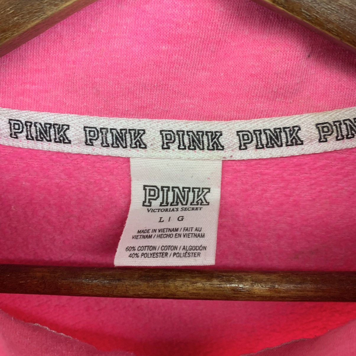 Vintage Vintage Pink Spellout Victoria Secret Half Zip Sweatshirt Size US L / EU 52-54 / 3 - 5 Thumbnail