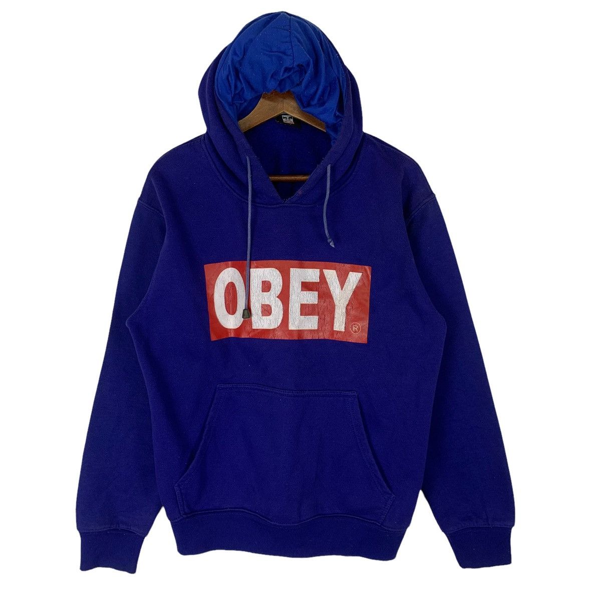 Obey Vintage 90s Obey Spellout Pullover Hoodie Sweatshirt Size US M / EU 48-50 / 2 - 1 Thumbnail