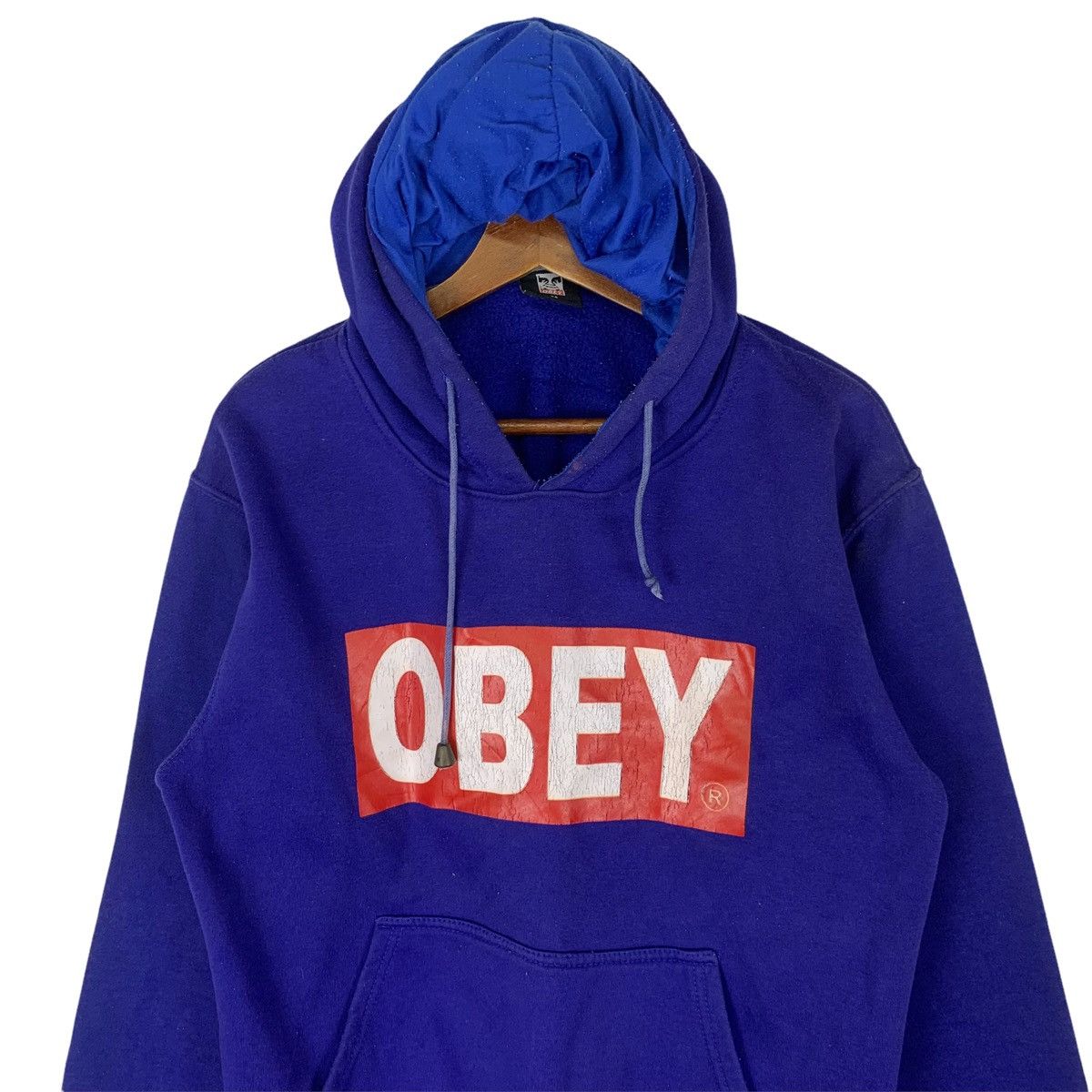 Obey Vintage 90s Obey Spellout Pullover Hoodie Sweatshirt Size US M / EU 48-50 / 2 - 2 Thumbnail