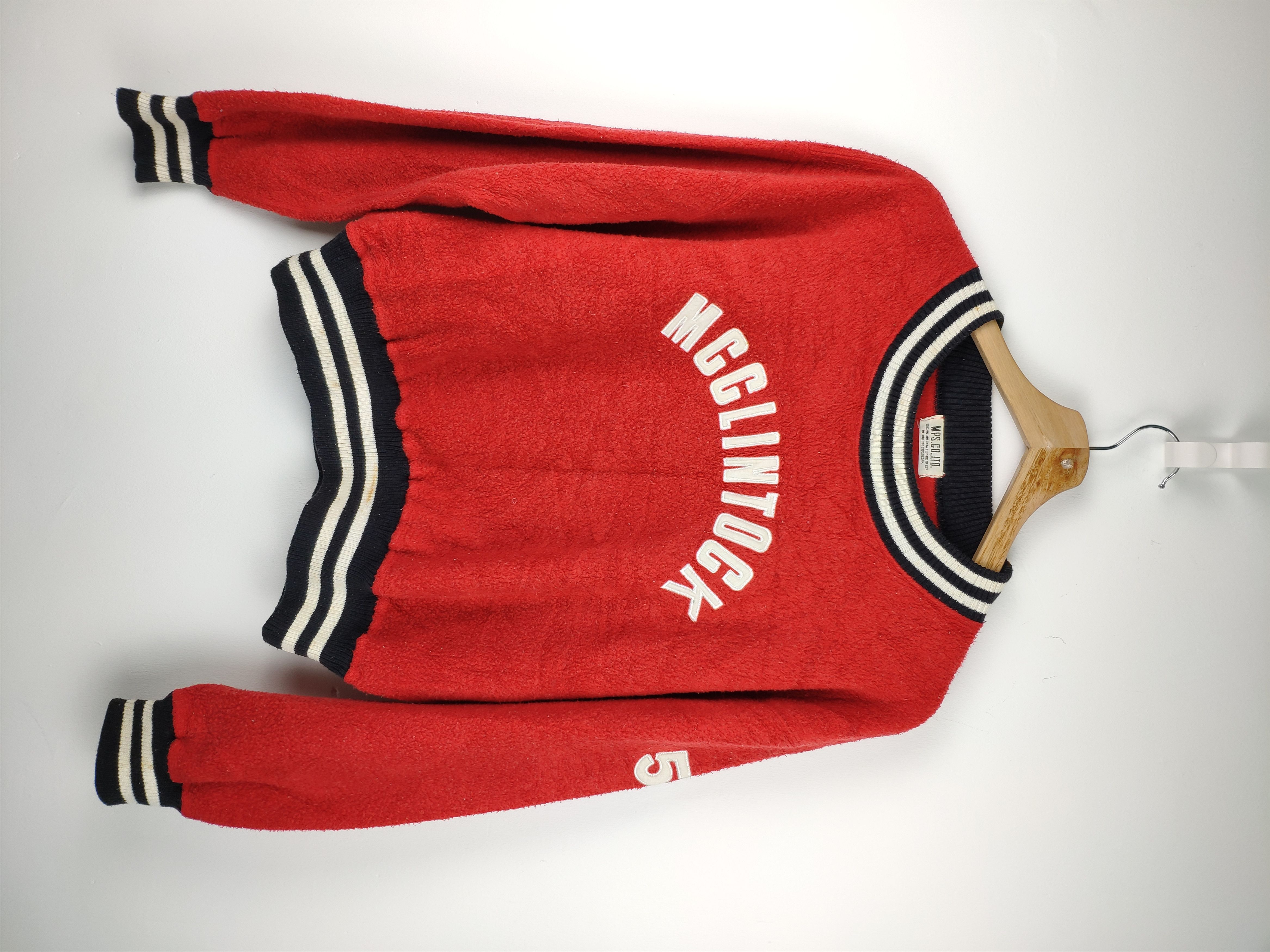 image of Steal Vintage Sweatshirt Cropped Mc Clintock in Red, Women's (Size Medium)