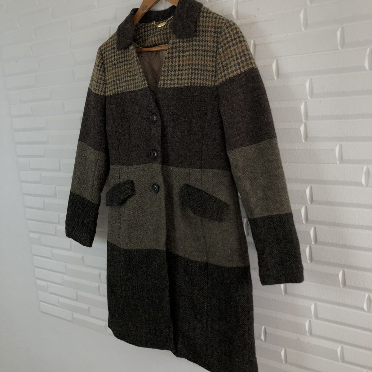 Japanese Brand SCAPA MADE IN ENGLAND LONG JACKET PATCHWORK DESIGN Size US M / EU 48-50 / 2 - 3 Thumbnail