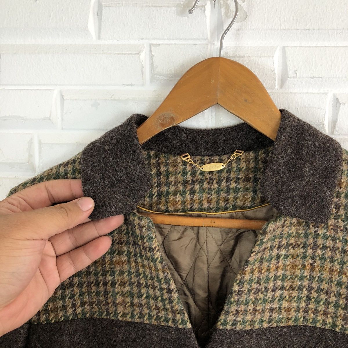 Japanese Brand SCAPA MADE IN ENGLAND LONG JACKET PATCHWORK DESIGN Size US M / EU 48-50 / 2 - 6 Thumbnail