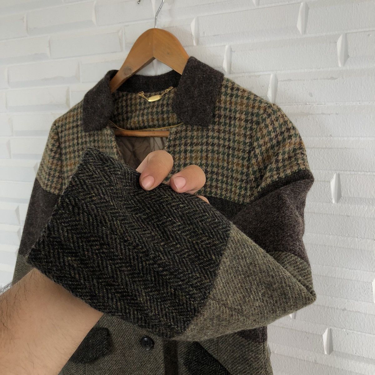 Japanese Brand SCAPA MADE IN ENGLAND LONG JACKET PATCHWORK DESIGN Size US M / EU 48-50 / 2 - 4 Thumbnail