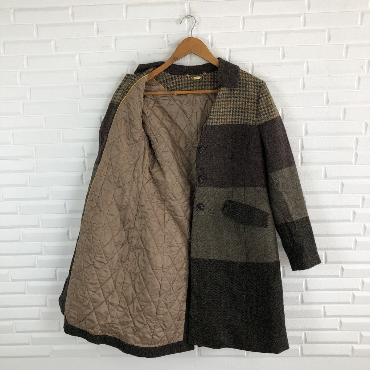 Japanese Brand SCAPA MADE IN ENGLAND LONG JACKET PATCHWORK DESIGN Size US M / EU 48-50 / 2 - 12 Thumbnail
