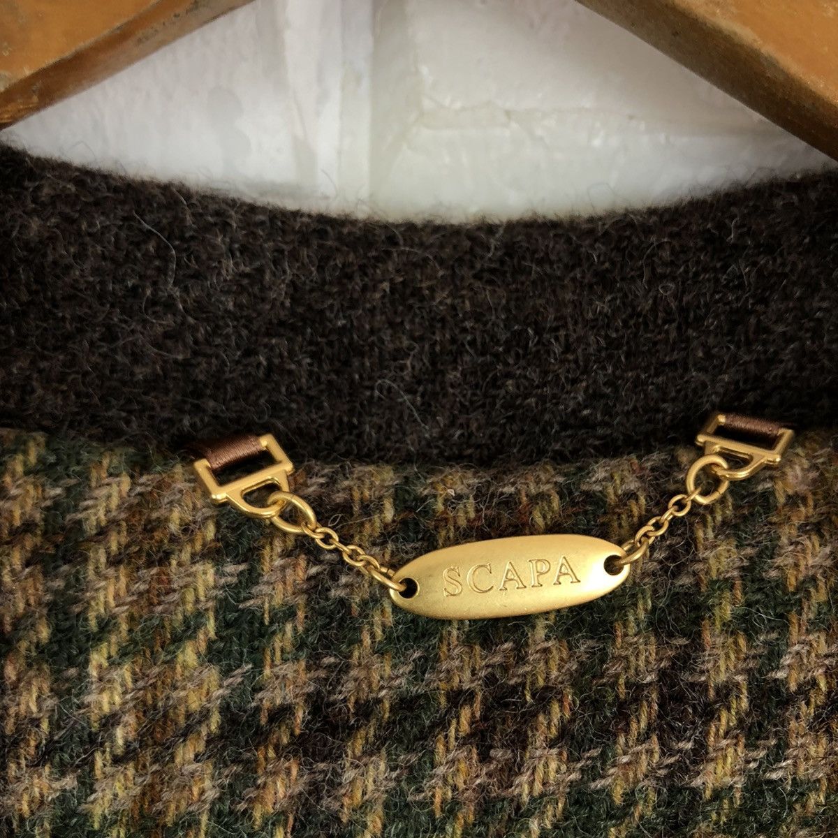 Japanese Brand SCAPA MADE IN ENGLAND LONG JACKET PATCHWORK DESIGN Size US M / EU 48-50 / 2 - 10 Thumbnail