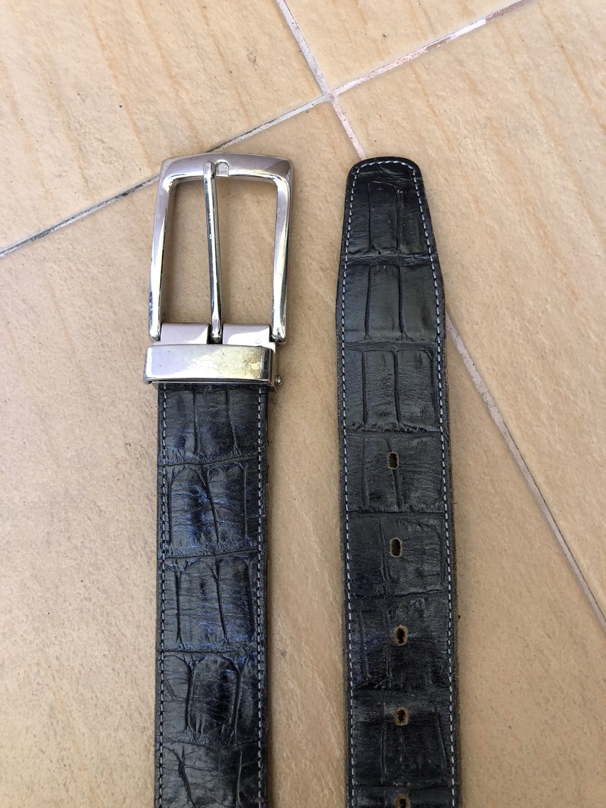Burberry × Leather Vintage Burberry Black Label Leather Buckle Belts Size ONE SIZE - 7 Thumbnail