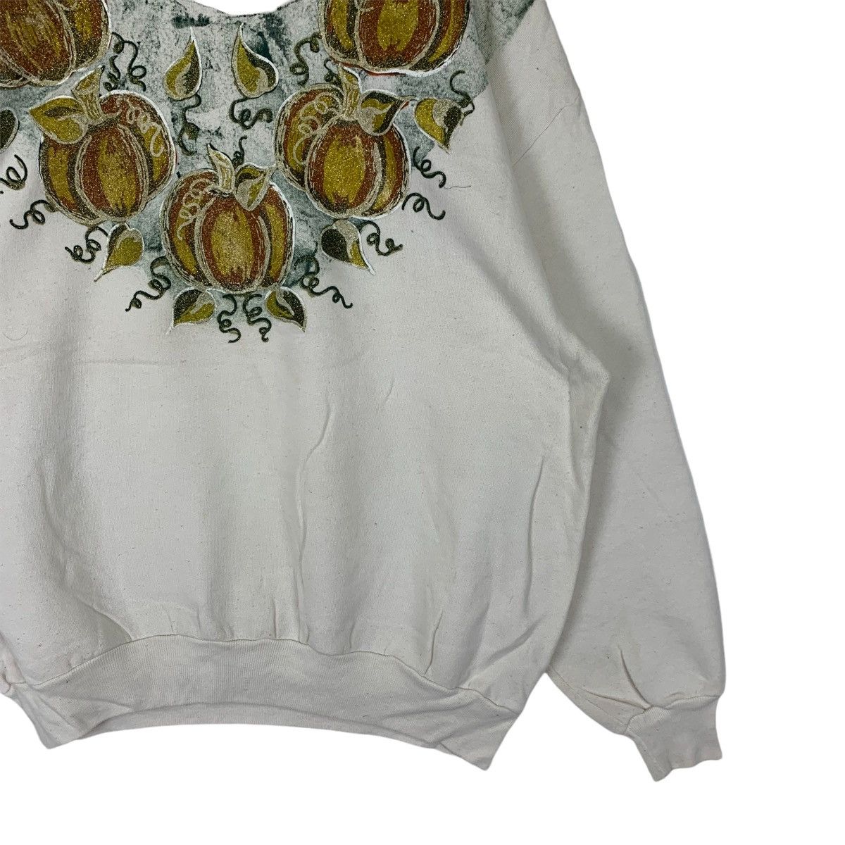 Jerzees Vintage 90s Pumpkin Handrawn Custom Made Crewneck Size US XL / EU 56 / 4 - 3 Thumbnail