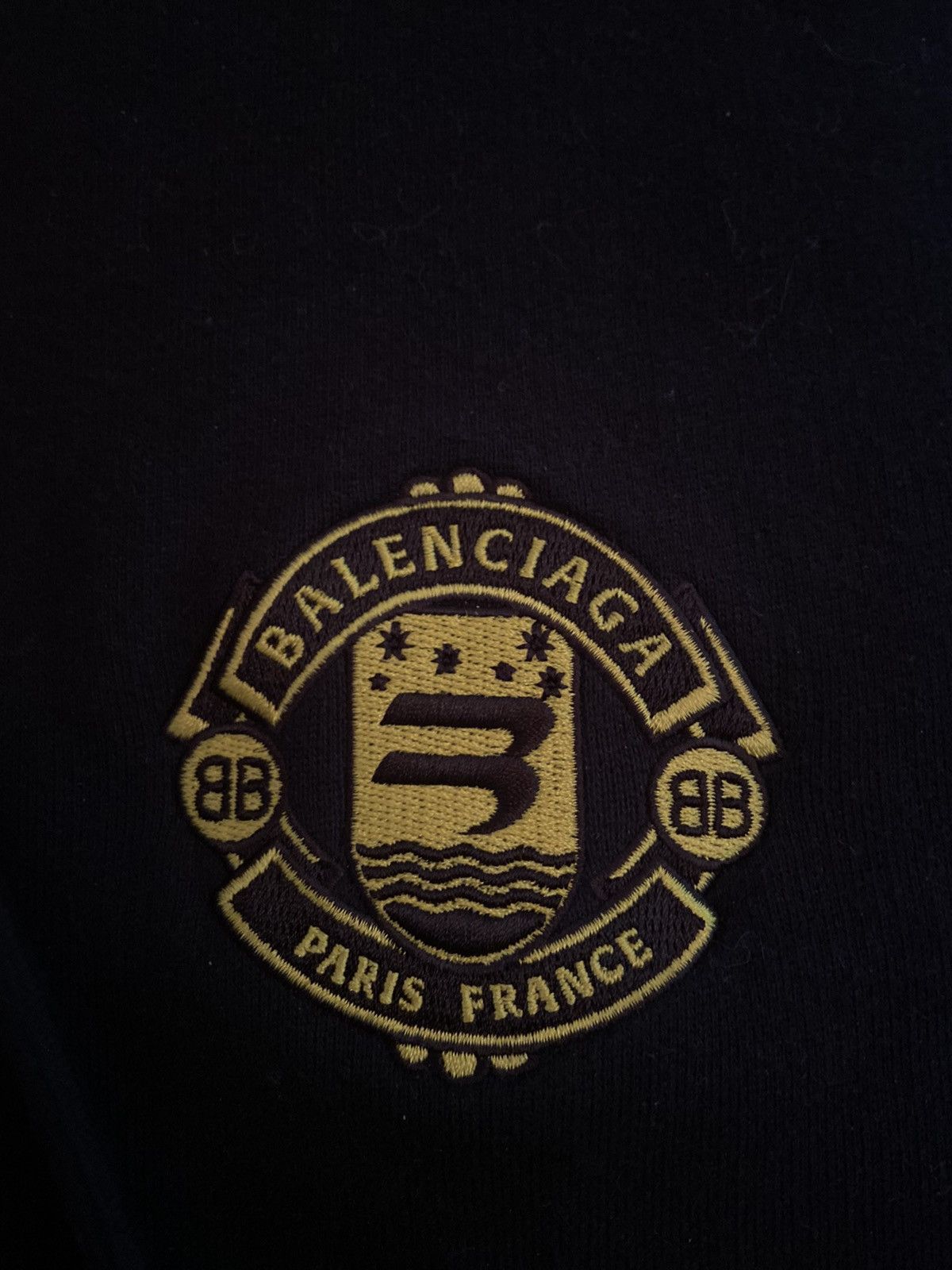 Balenciaga Embroidered Logo Hoodie Unisex Navy and Yellow Size M Size US M / EU 48-50 / 2 - 2 Thumbnail