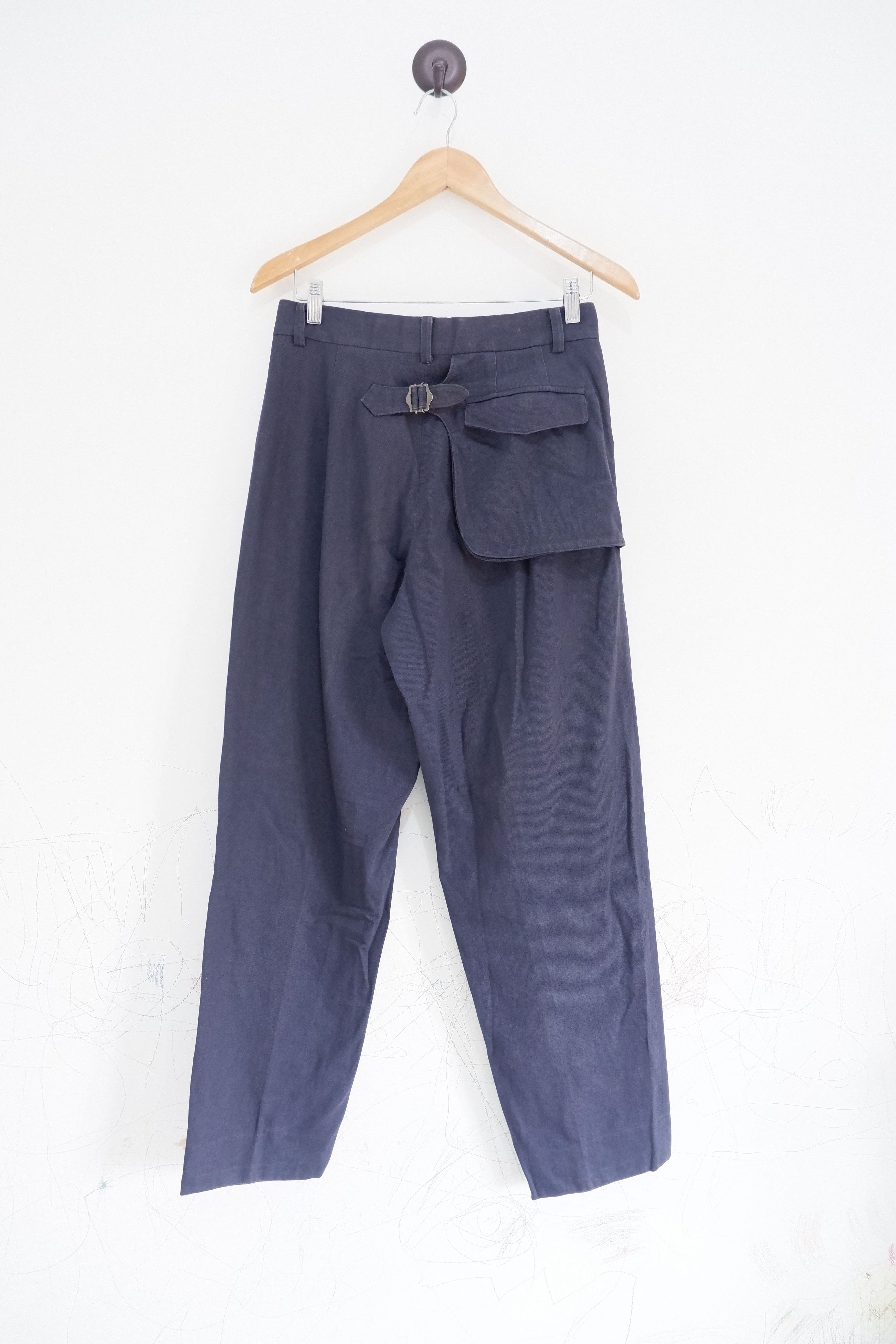 image of Archival Clothing x Issey Miyake Vintage 90's Issey Miyake 3D Back Pocket Pants in Navy (Size 30)