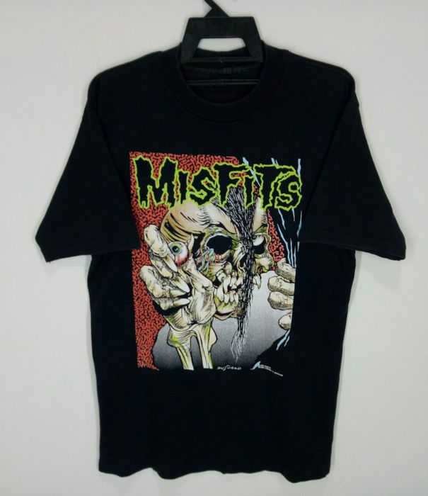 Band Tees Rare!! Vintage MISFITS band T-shirt pushead design black ...