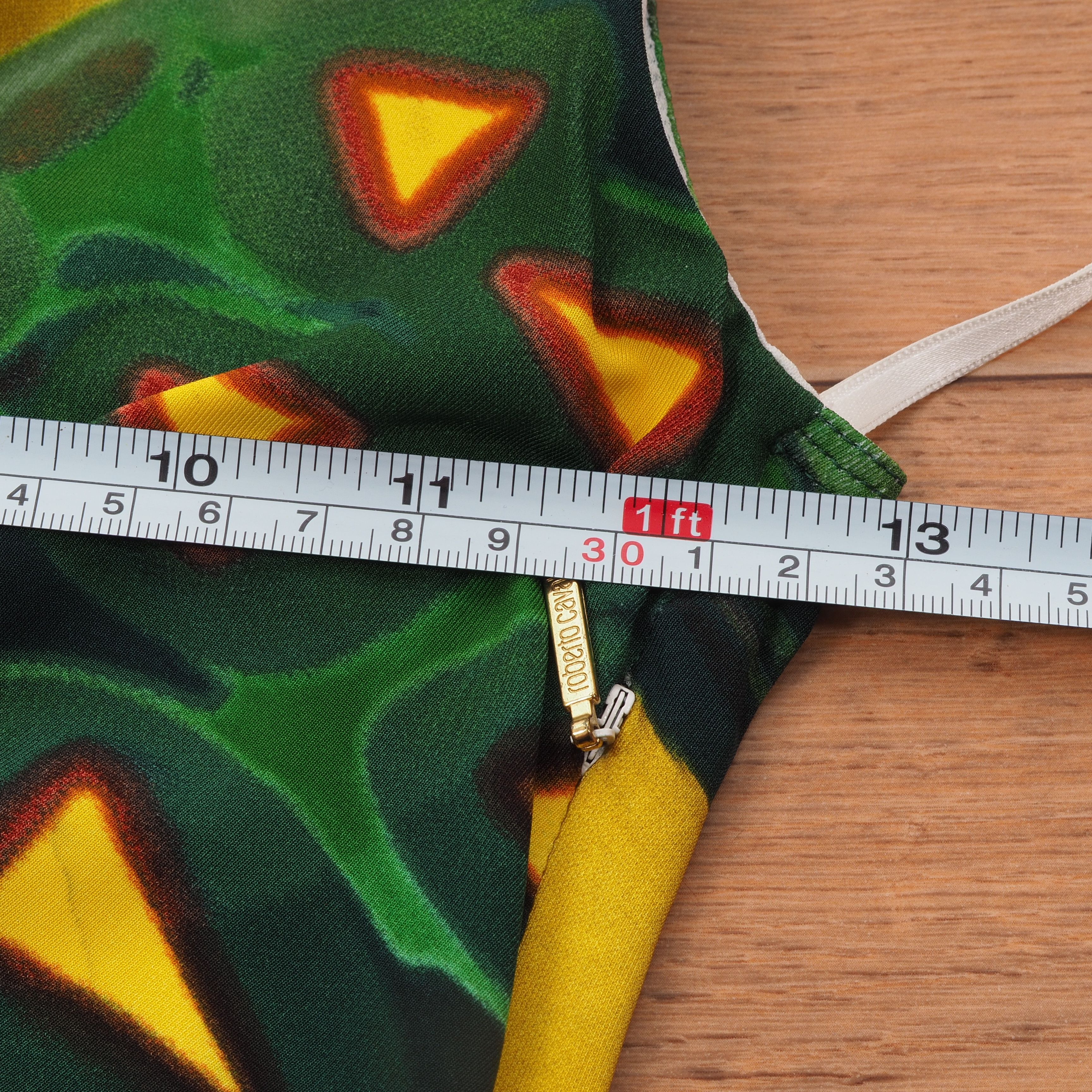 Roberto Cavalli Roberto Cavalli Women's Yellow Green Abstract Print Dress Size S / US 4 / IT 40 - 9 Thumbnail