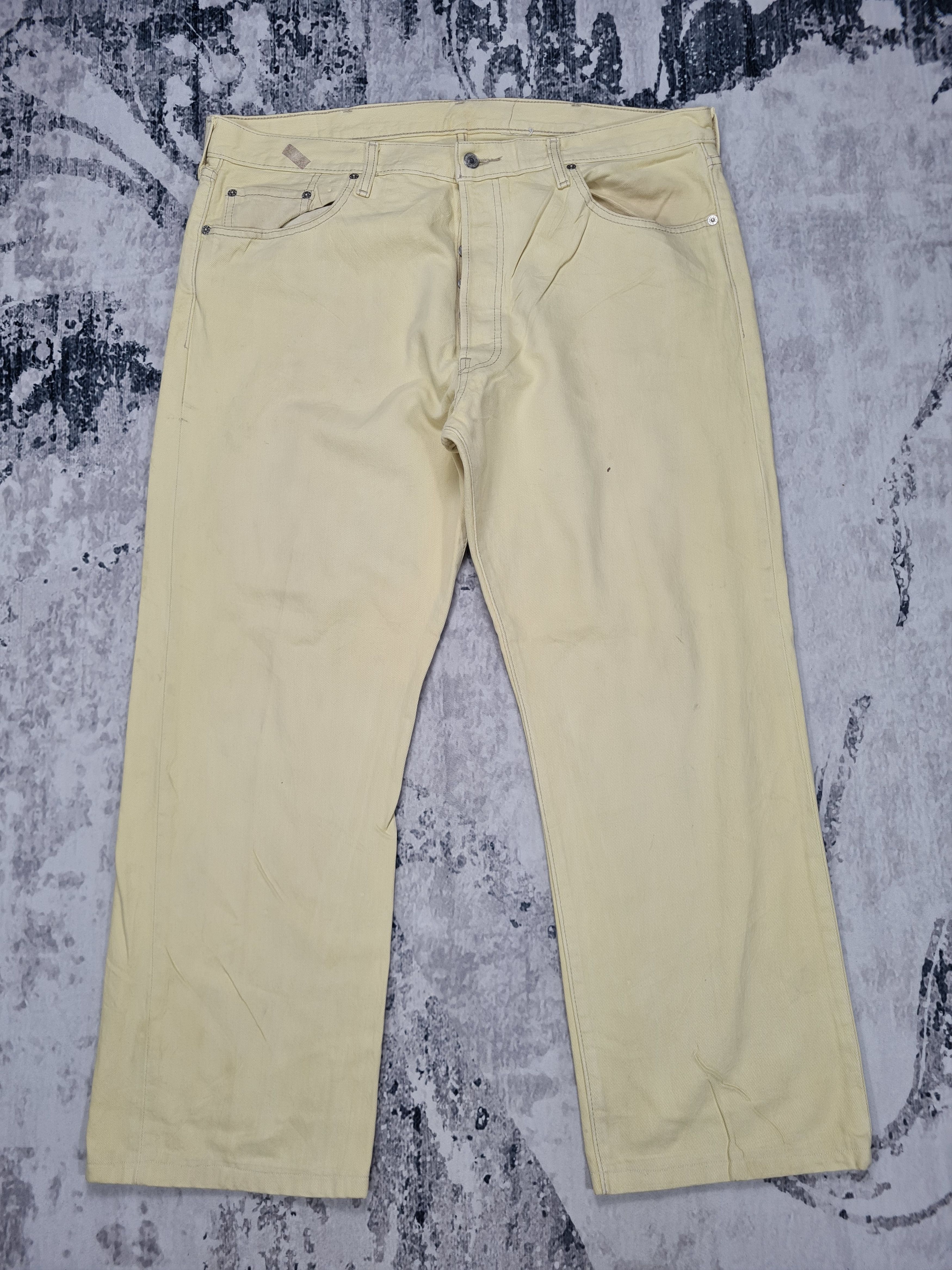 Levi's Vintage LEVIS 501 Light Wash Cream Size 41X29 Jeans L0250 Size US 41 - 1 Thumbnail