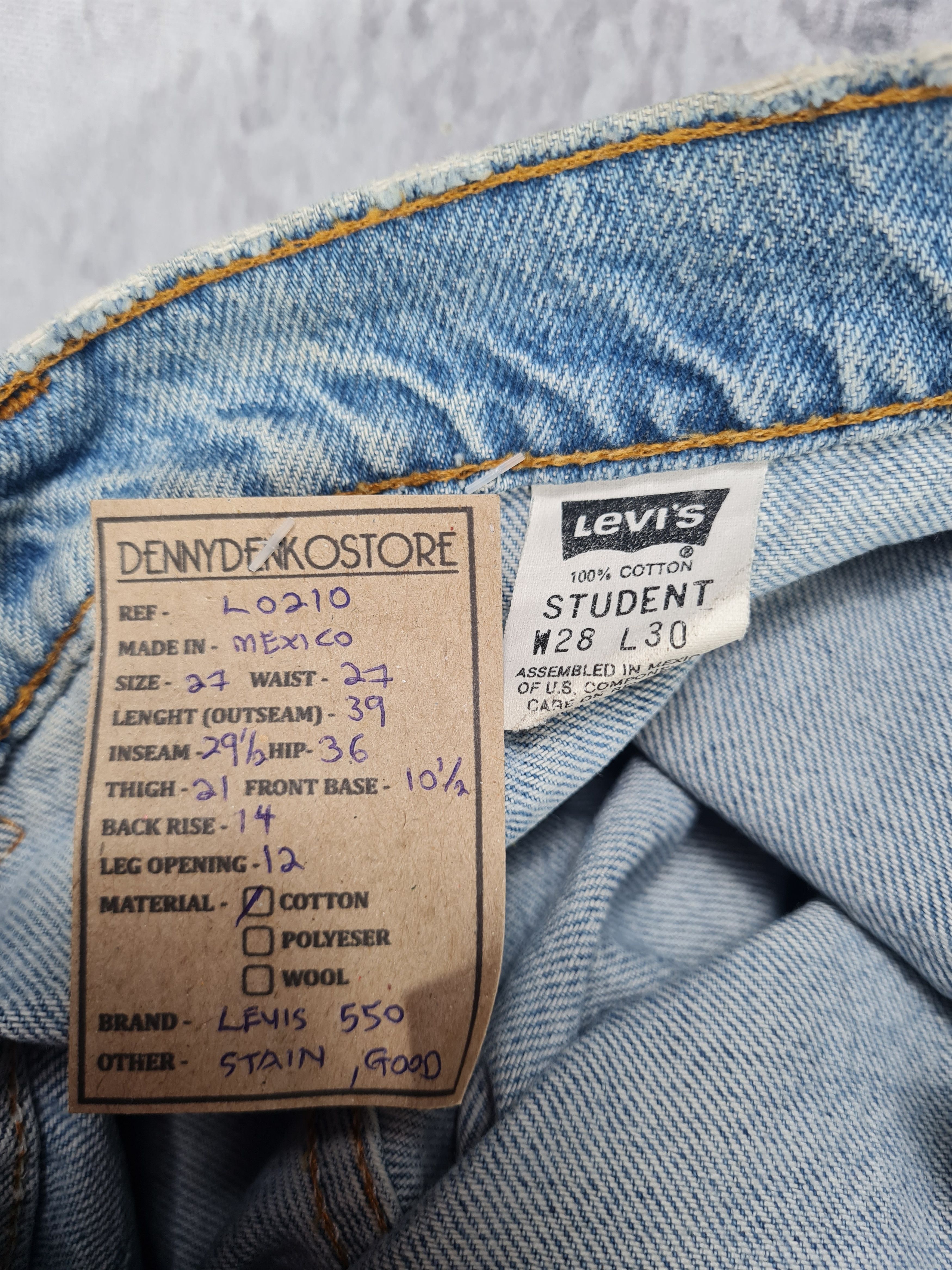 Levi's Vintage Clothing Vtg LEVIS 550 Student High Rise Faded27X29.5 Jeans L0210 Size US 27 - 10 Thumbnail