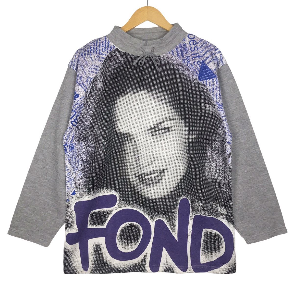 Japanese Brand × Vintage Vintage 90s Jane Fonda Over Print Turtle Neck Size US L / EU 52-54 / 3 - 1 Thumbnail