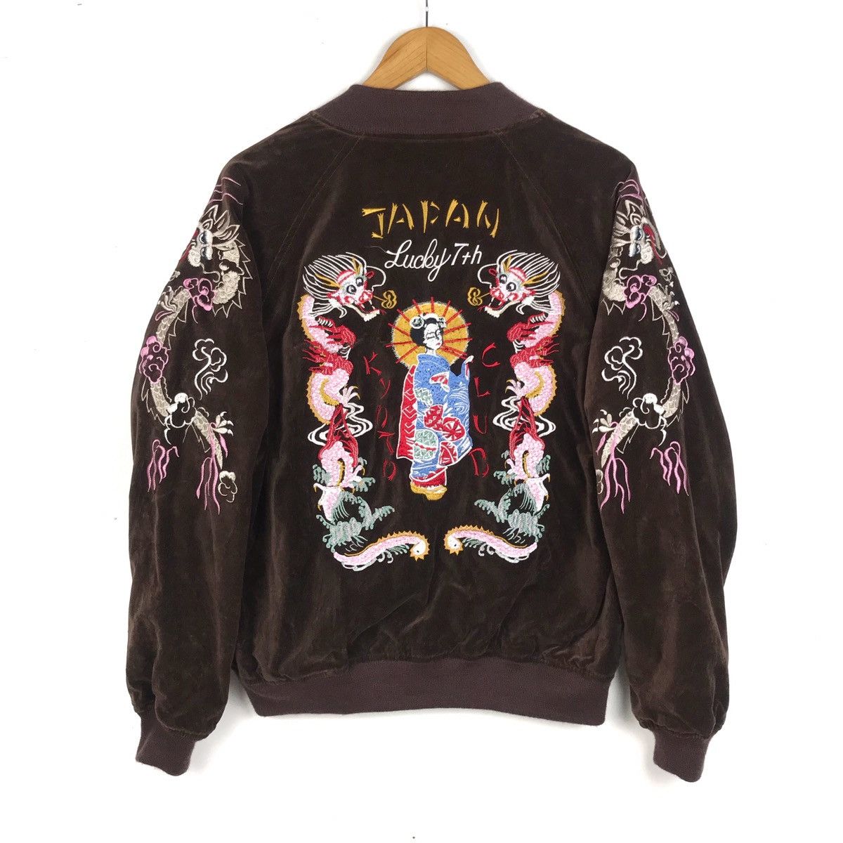 Japanese Brand × Vintage Vintage 90s SUKAJAN Giesha floral reversible velvet rayon Size US M / EU 48-50 / 2 - 1 Thumbnail