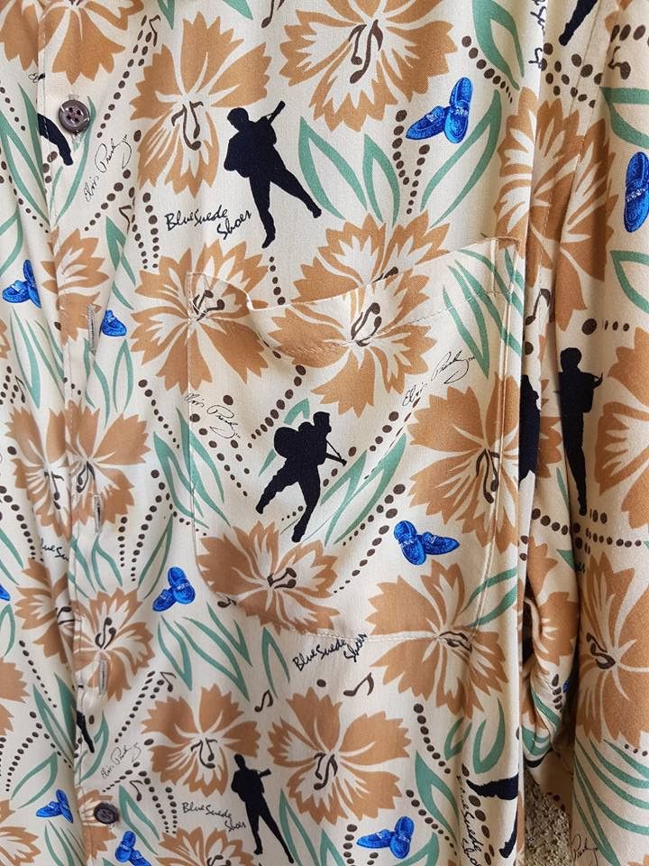 Les Artists ELVIS PRESLEY BLUE SUEDE SHOES HAWAIIAN SHIRT , L Size US L / EU 52-54 / 3 - 15 Thumbnail