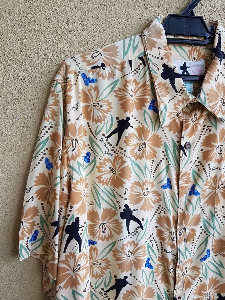 Les Artists ELVIS PRESLEY BLUE SUEDE SHOES HAWAIIAN SHIRT , L Size US L / EU 52-54 / 3 - 1 Thumbnail