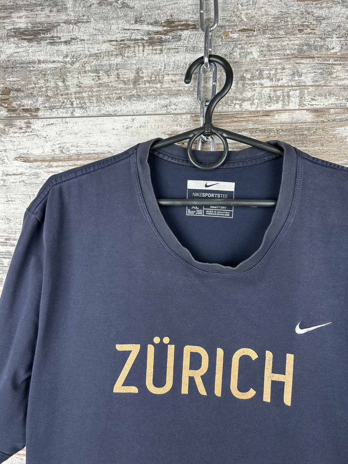 Nike Mens Vintage Nike Zurich T Shirt swoosh tee y2k streetwear Size US XL / EU 56 / 4 - 2 Thumbnail