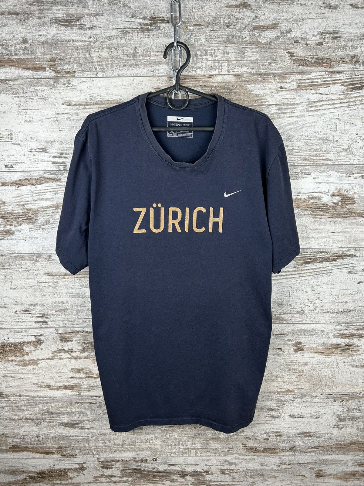 Nike Mens Vintage Nike Zurich T Shirt swoosh tee y2k streetwear Size US XL / EU 56 / 4 - 1 Thumbnail