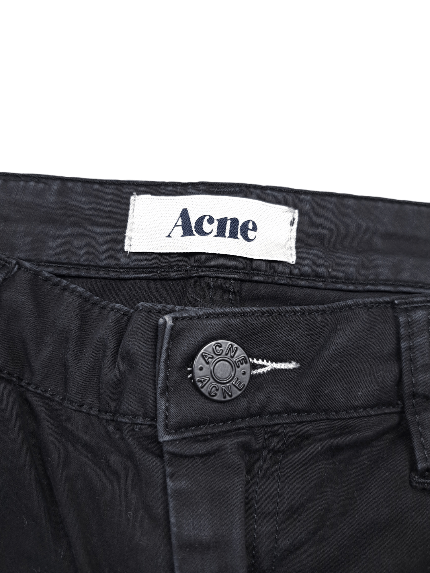 Acne Studios × Designer Acne 30/32 Flex S Satin Black Women Slim Black Denim Jeans Size 30" / US 8 / IT 44 - 5 Thumbnail