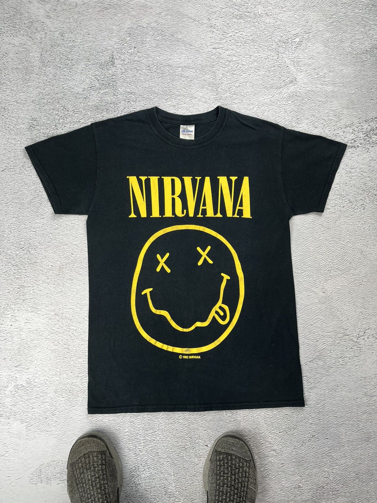 Nirvana × Vintage Vintage 1992 Nirvana smiley face t-shirt Size US S / EU 44-46 / 1 - 1 Thumbnail