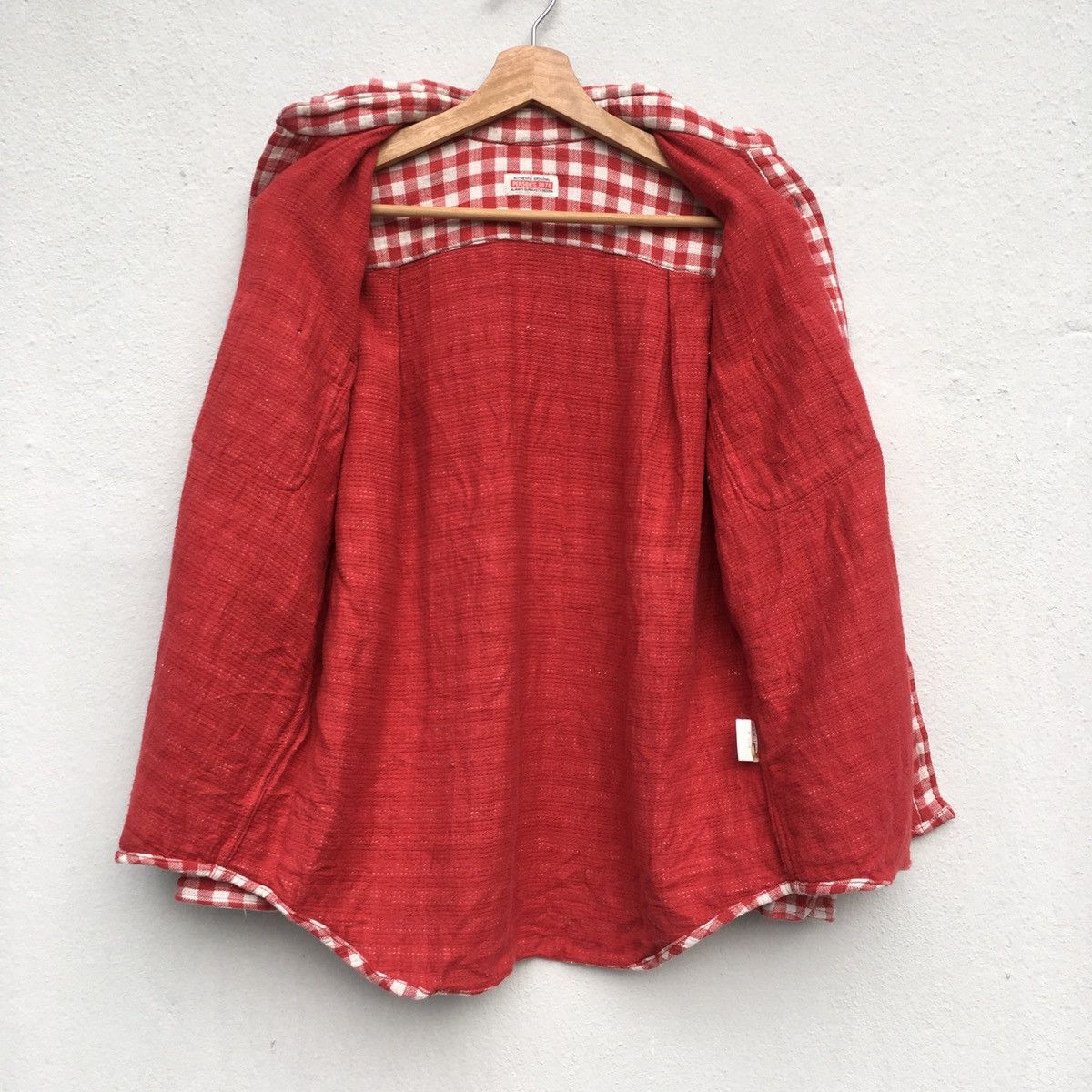 Flannel × Japanese Brand × PERSON'S Person’s Red Checked Button Up Shirt Size US M / EU 48-50 / 2 - 7 Thumbnail