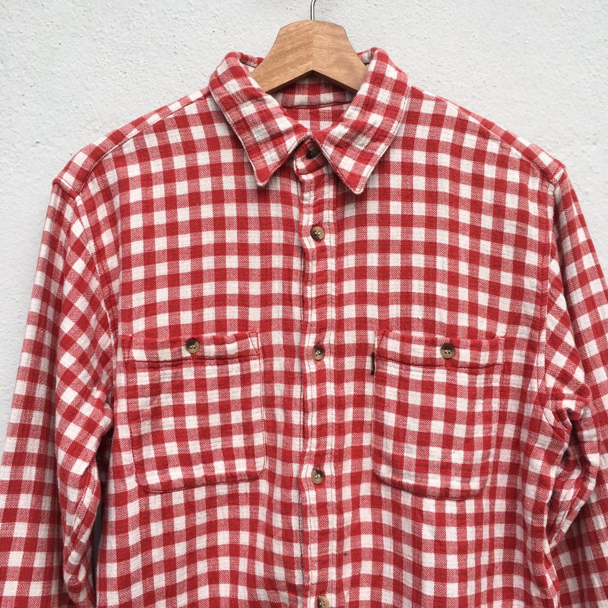 Flannel × Japanese Brand × PERSON'S Person’s Red Checked Button Up Shirt Size US M / EU 48-50 / 2 - 5 Thumbnail