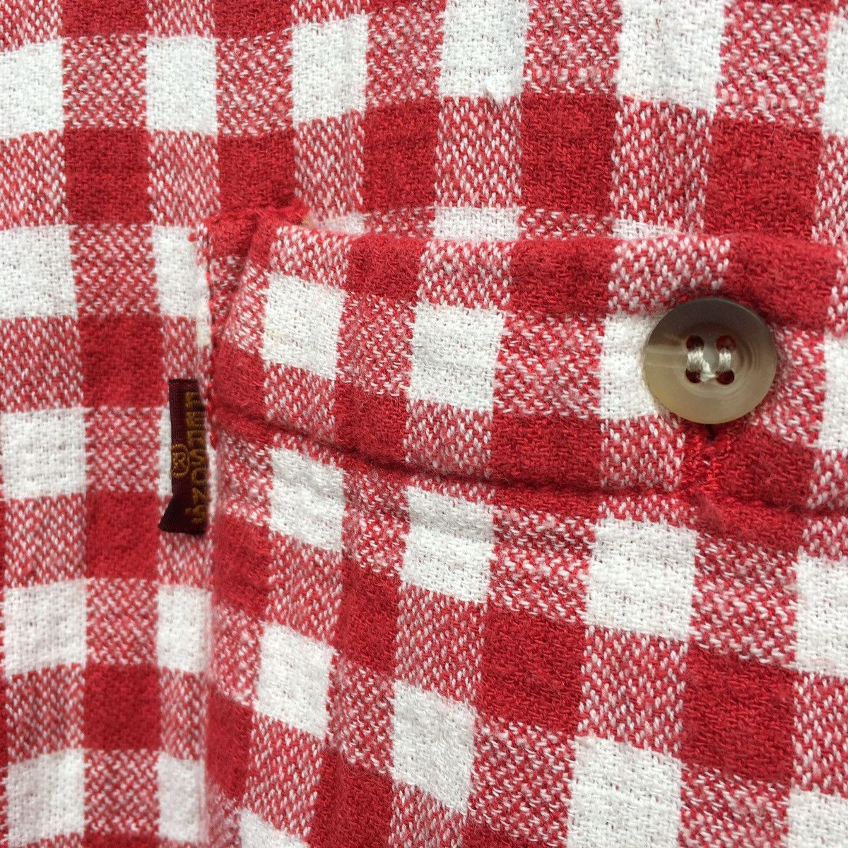 Flannel × Japanese Brand × PERSON'S Person’s Red Checked Button Up Shirt Size US M / EU 48-50 / 2 - 6 Thumbnail