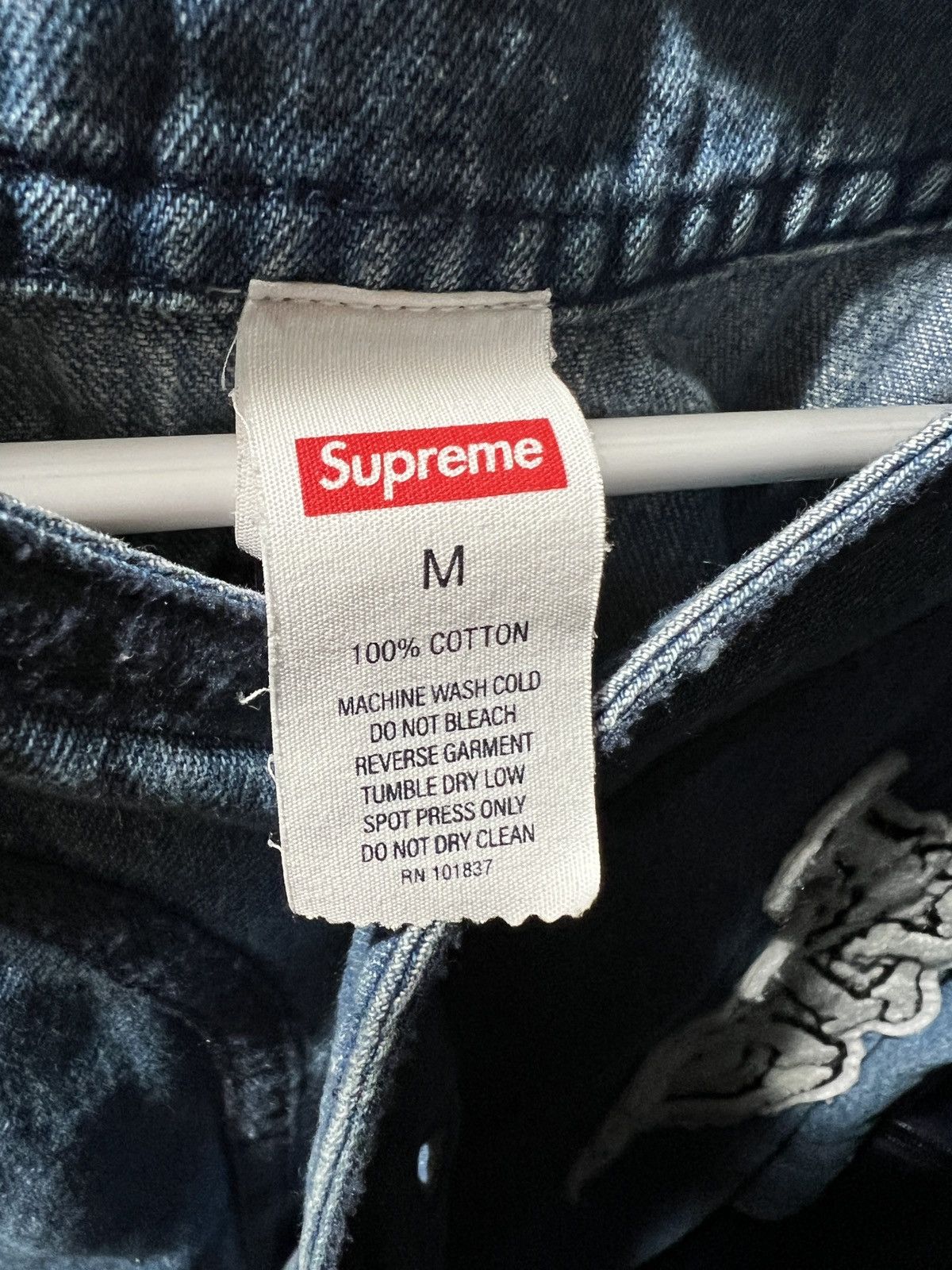 Streetwear × Supreme supreme patches denim baseball jersey