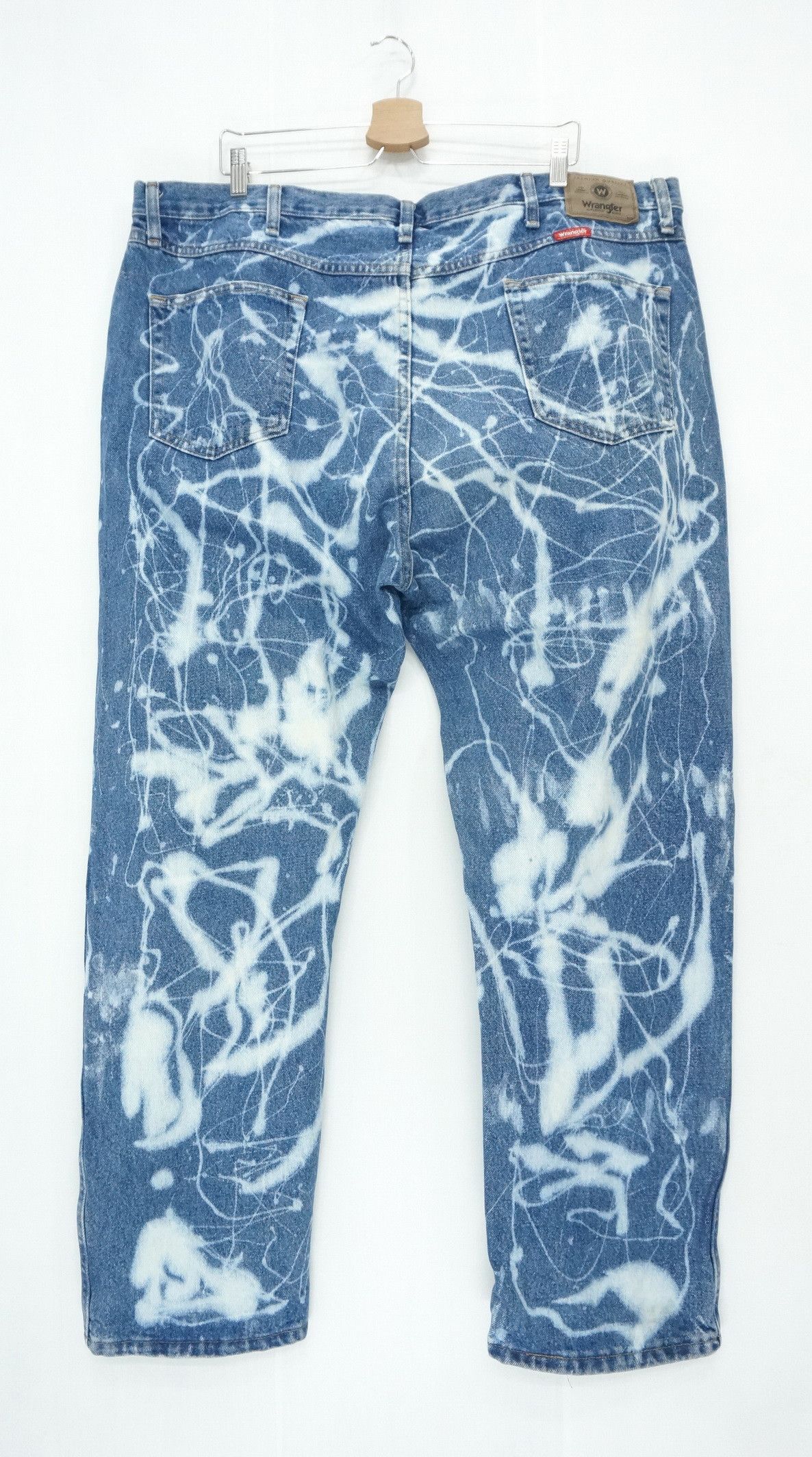 Rare Vtg WRANGLER Big Tall Abstract Regular Fit Blue Denim