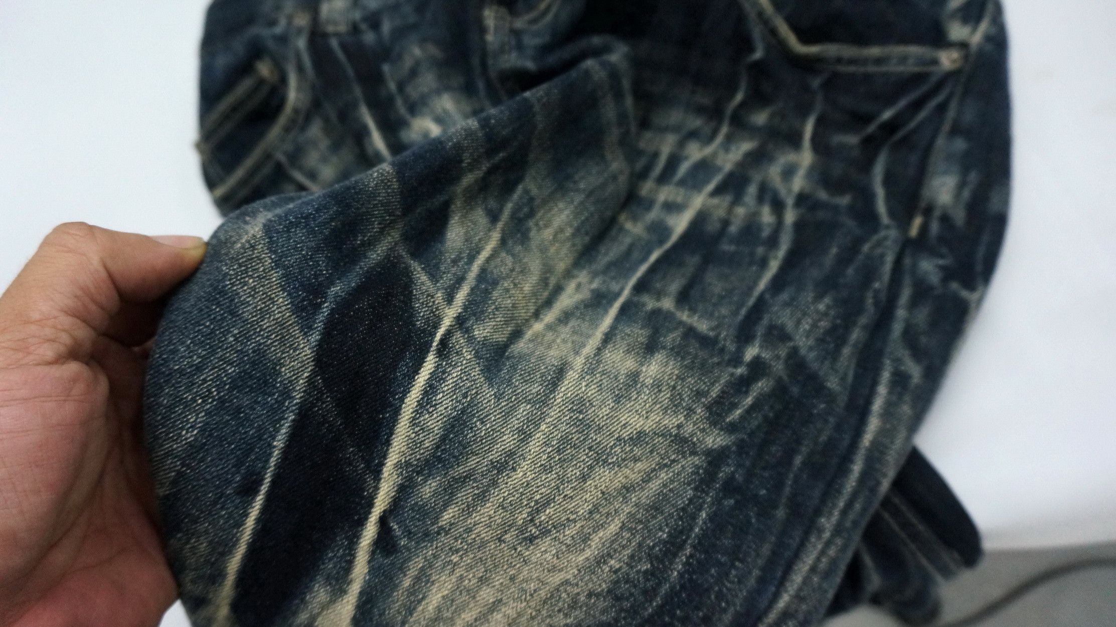 Japanese Brand Rare Vtg NYLAUS Double waist Acid Wash Spellout Emb Jeans Size US 32 / EU 48 - 17 Thumbnail