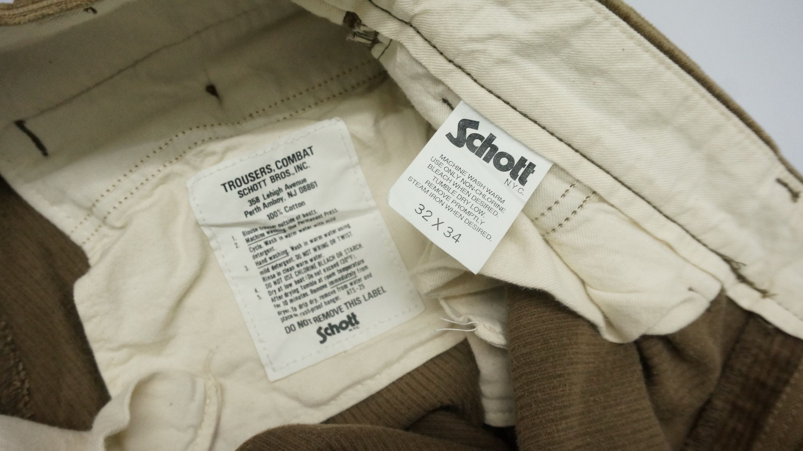 Schott SCHOTT Vintage Combat Trousers Distressed Faded Corduroy Size US 32 / EU 48 - 10 Thumbnail