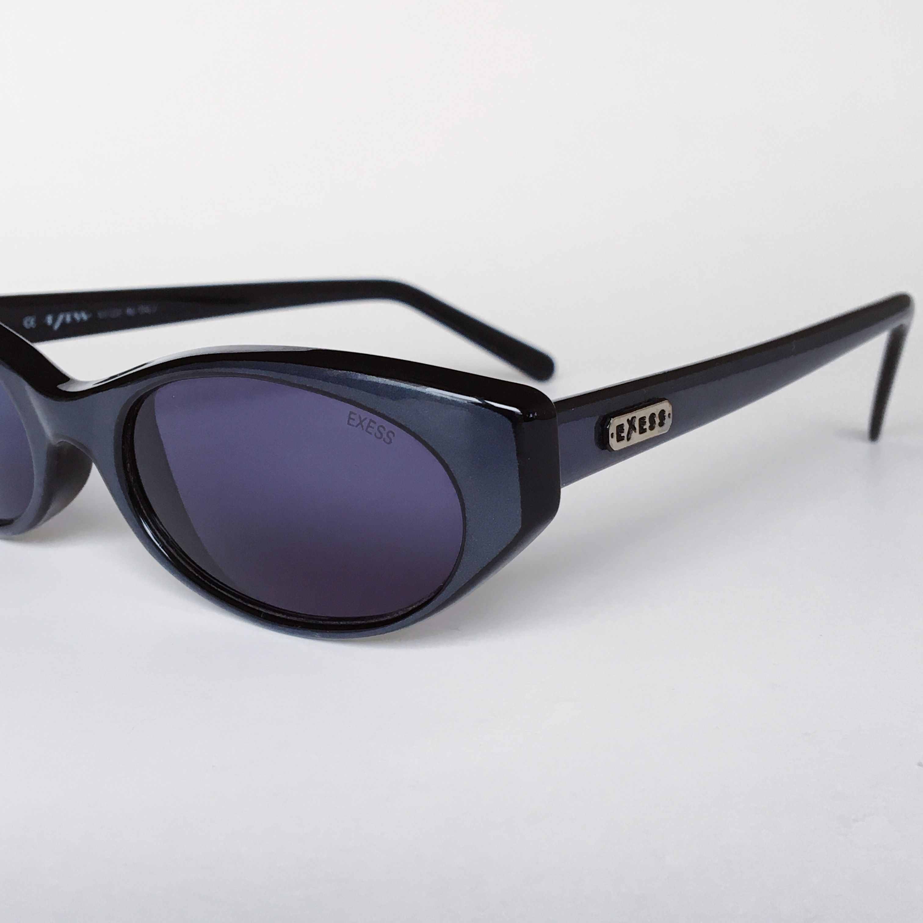 Vintage Exess Vintage Cat Eye Sunglasses Black Gray Frame 90s NOS Size ONE SIZE - 5 Thumbnail