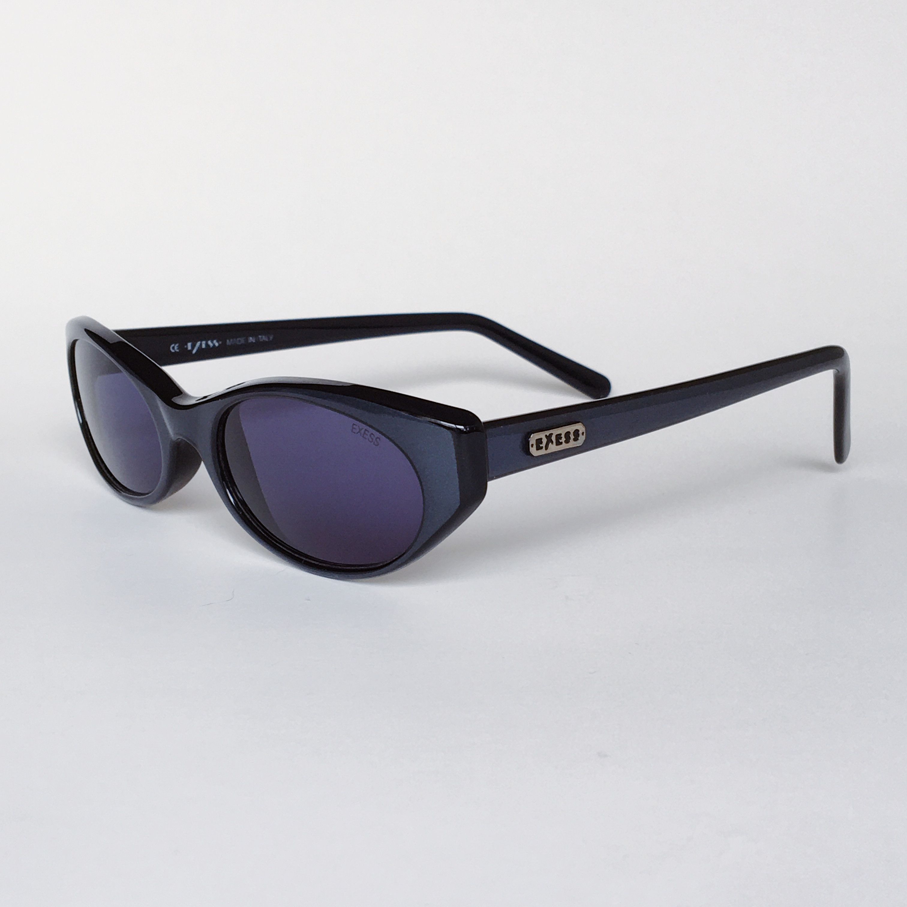 Vintage Exess Vintage Cat Eye Sunglasses Black Gray Frame 90s NOS Size ONE SIZE - 2 Thumbnail