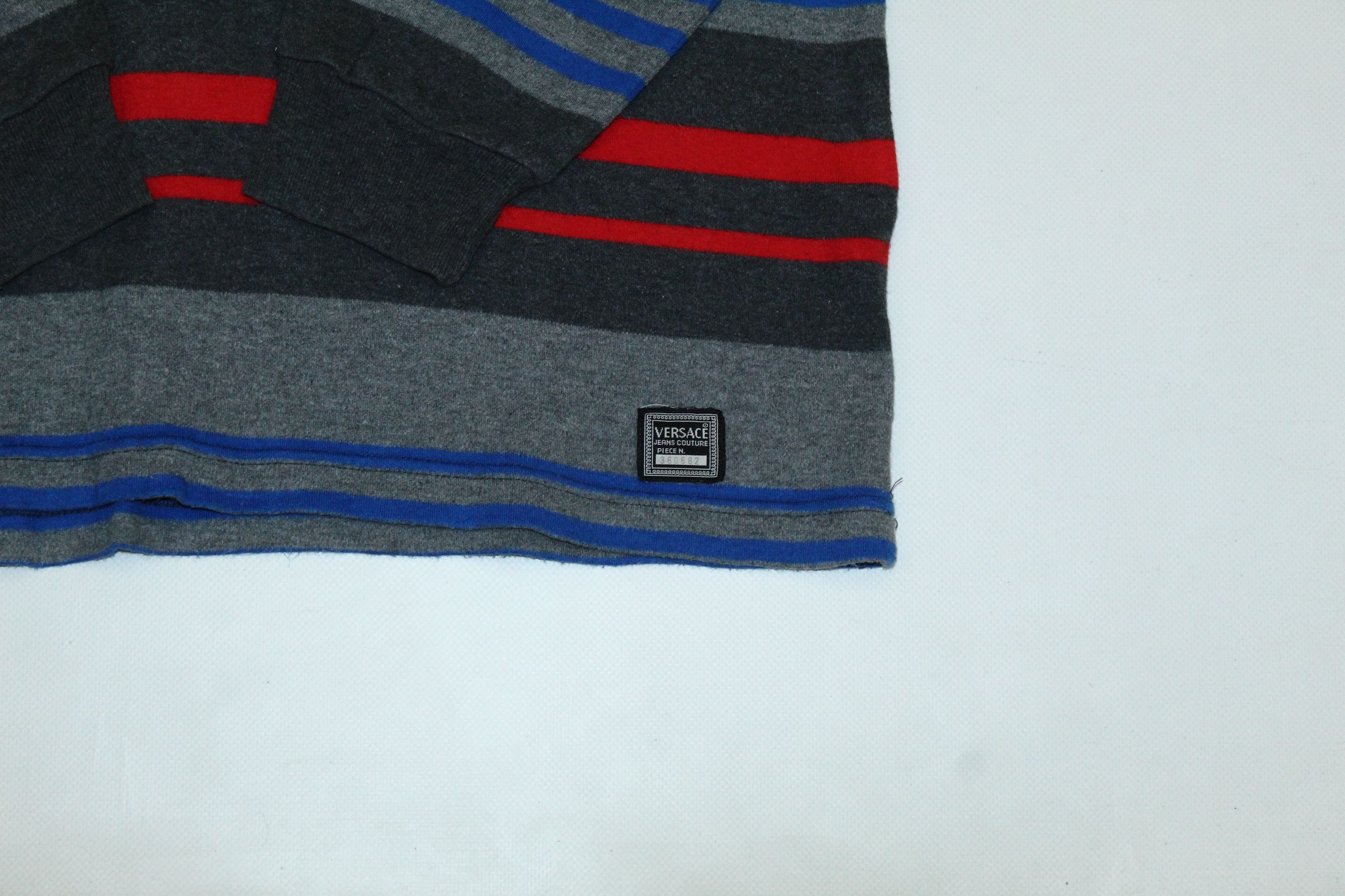 Versace Jeans Couture 🔥VTG🔥 Versace Jeans Couture Tricot Striped L/S Polo Jumper Size US XL / EU 56 / 4 - 8 Thumbnail