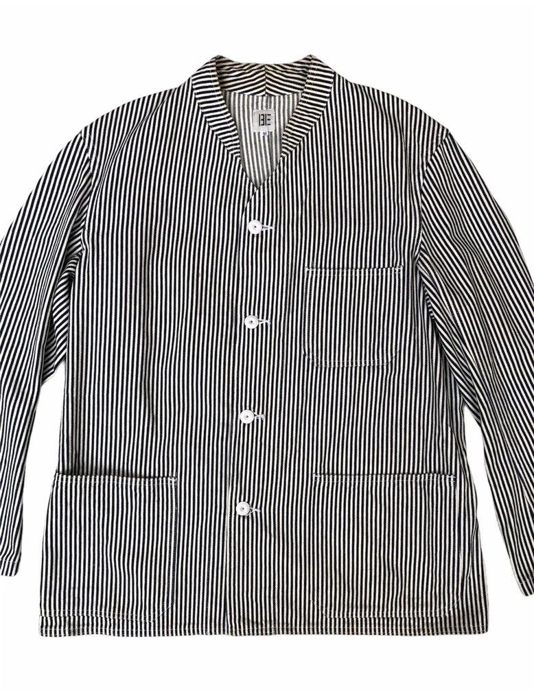 Japanese Brand × MasterPiece Rare Masterpiece & Co Japan BE Hickory Stripes Chore Jacket Size US M / EU 48-50 / 2 - 2 Thumbnail