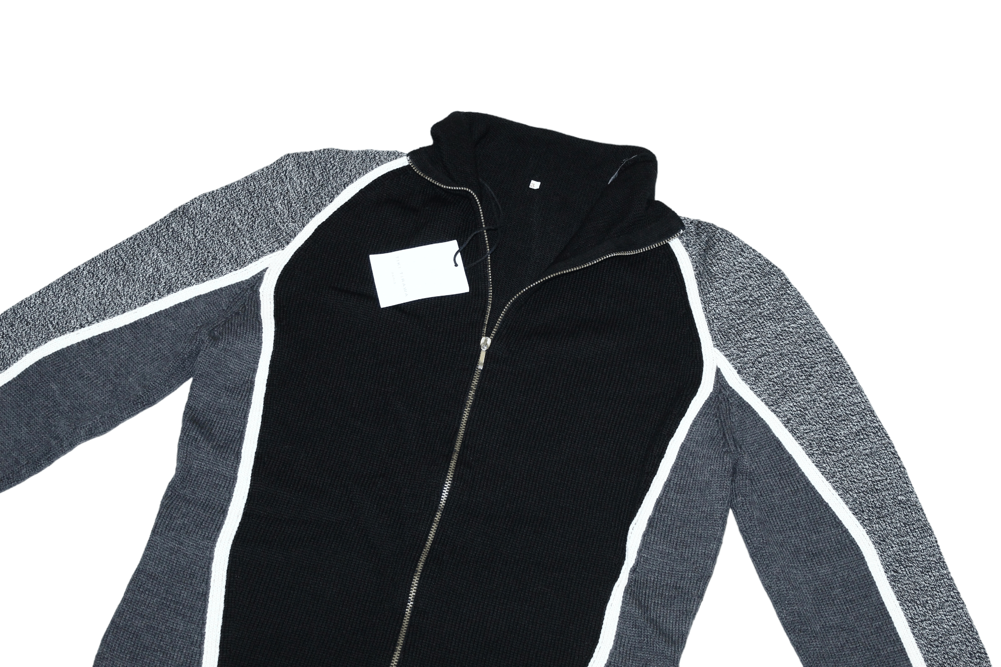 Japanese Brand 💥Tiki Tirawa Paris Colorblock Full Zip Knitted Jacket Size US S / EU 44-46 / 1 - 2 Thumbnail